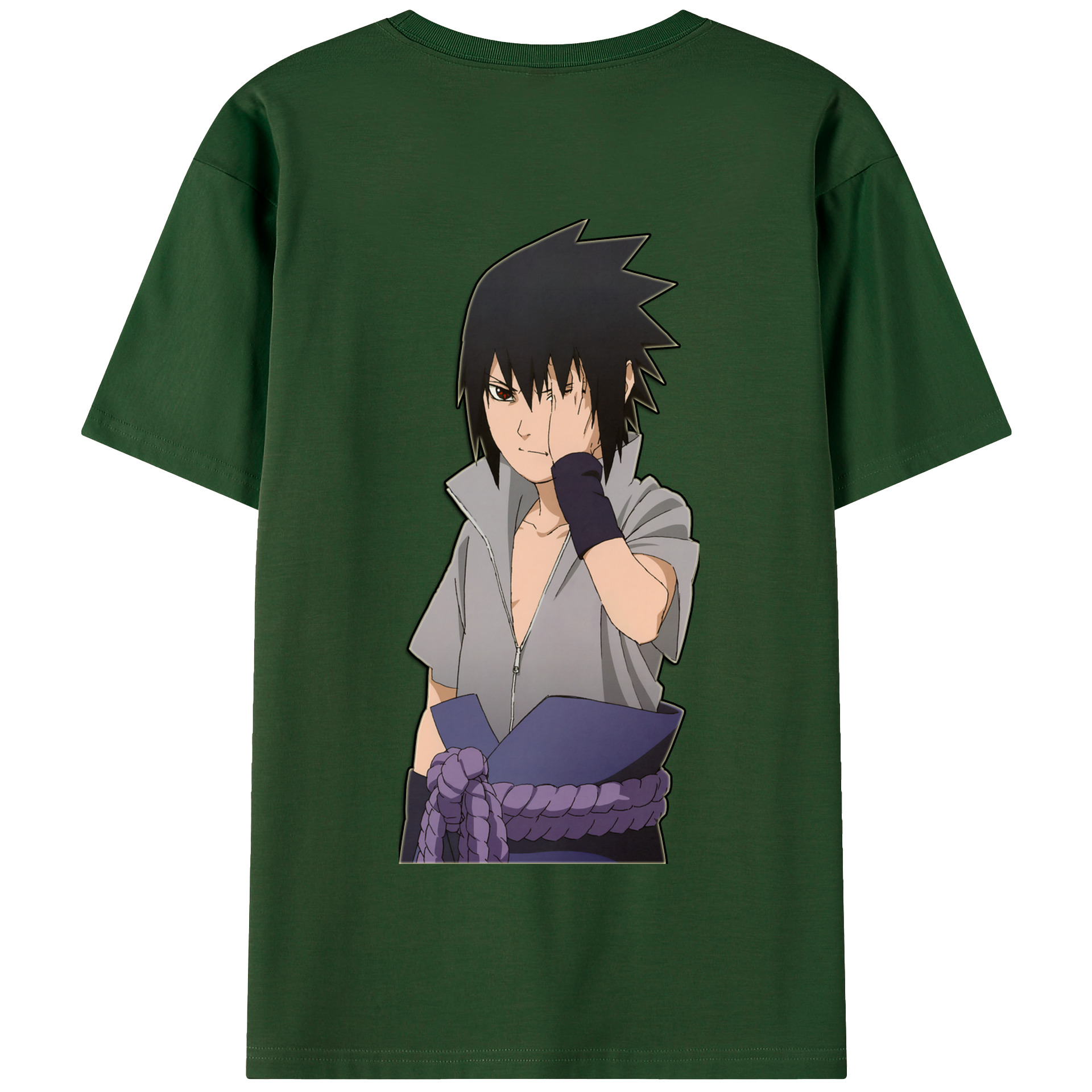（画像用） NARUTO -ナルト- うちは サスケ Uchiha Sasuke 綿100％半袖Tシャツ（背面プリント）
